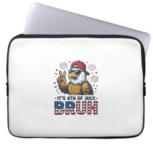 Rolig 4 juli Örn Bruh Patriotisk Tröjd Design Laptop Fodral
