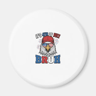 Rolig 4 juli Örn Bruh Patriotisk Tröjd Design Magnet