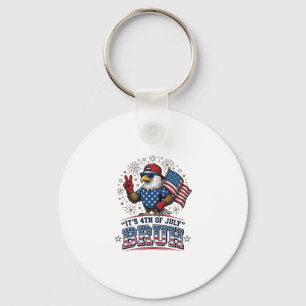 Rolig 4 juli Örn Bruh Patriotisk Tröjd Design Nyckelring