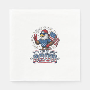 Rolig 4 juli Örn Bruh Patriotisk Tröjd Design Pappersservett