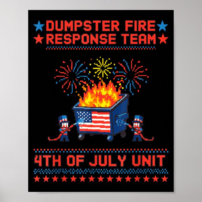 Rolig 4 juli patriotisk soptröga respons poster (Framsidan)