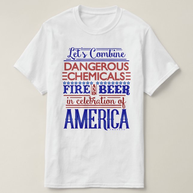 Rolig 4th av fyrverkerier för Juli independence T-shirt (Design framsida)