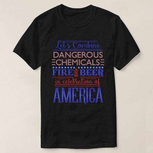 Rolig 4th av mörka fyrverkerier för Juli T-shirt (Design framsida)