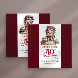 Rolig 50-års damfödelsedags gästbok