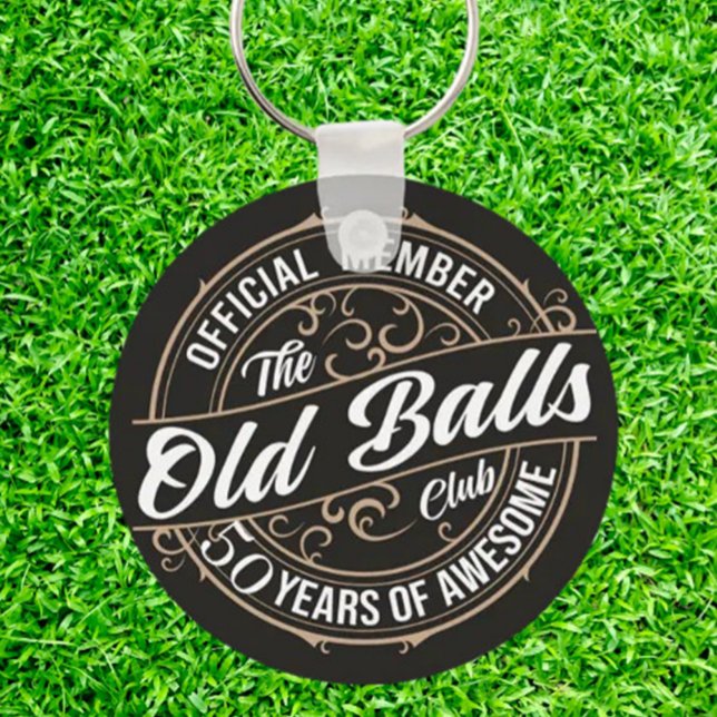rolig 50-årsdag,  nyckelring ( 50th golf gift keychain)