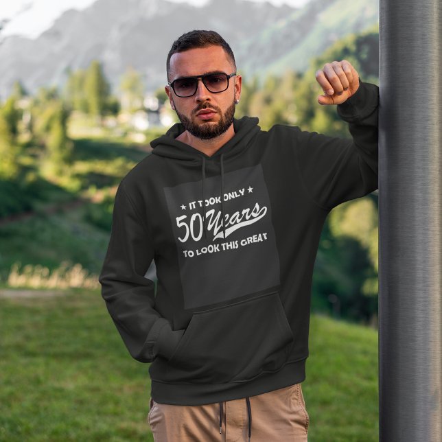 Rolig 50-årsdag Retro typografi Hoodie (Skapare uppladdad)