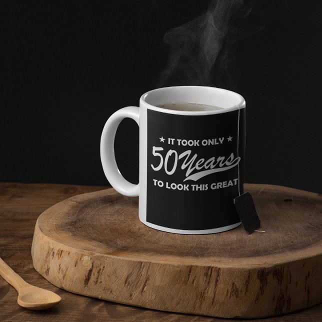 Rolig 50-årsdag Retro-typografi Kaffemugg (Skapare uppladdad)