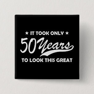 Rolig 50-årsdag Retro-typografi Knapp