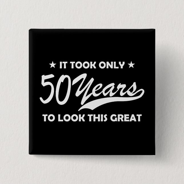 Rolig 50-årsdag Retro-typografi Knapp (Framsida)