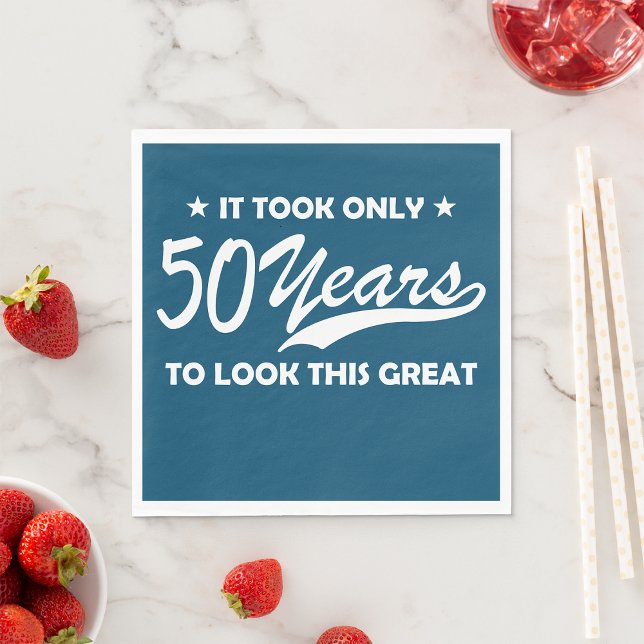 Rolig 50-årsdag Retro typografi Pappersservett (Skapare uppladdad)
