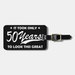 Rolig 50-årsdag Retrotypografi Bagagebricka
