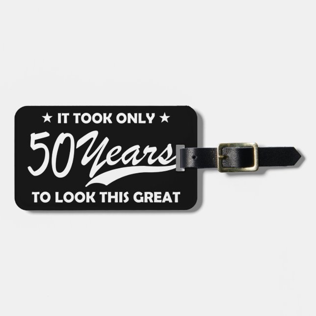 Rolig 50-årsdag Retrotypografi Bagagebricka (Horisontell Framsida)