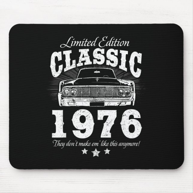 Rolig 50-årspresent Klassisk bil Män 1976 50 Musmatta (Framsidan)