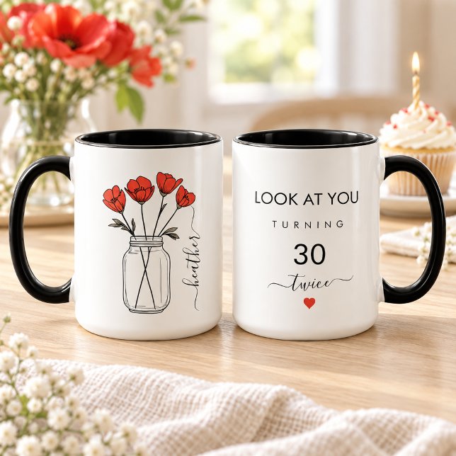 Rolig 60-årsdag Blommig Milstolpe Födelsedag Mugg (Skapare uppladdad)