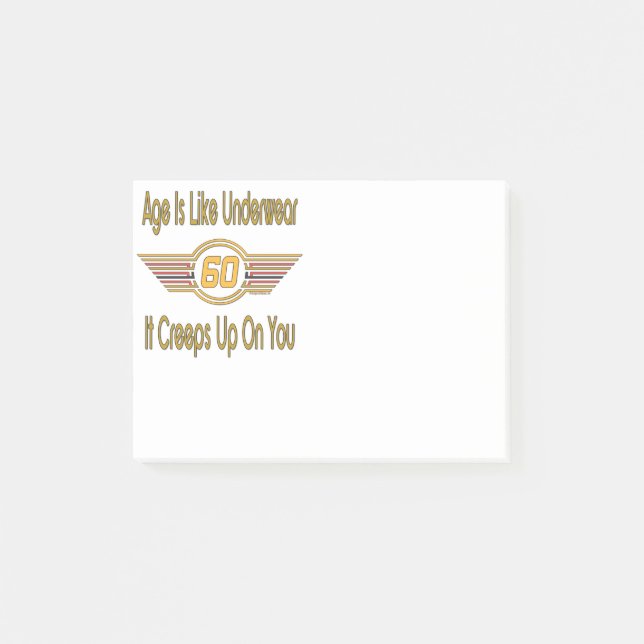 Rolig 60th - Åldern är den lika underkläderen Post-it Block (Framsida)