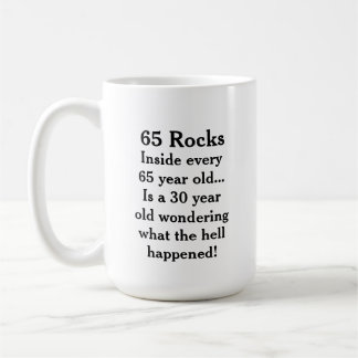 Rolig “65 Rocks” Födelsedag Kaffemugg