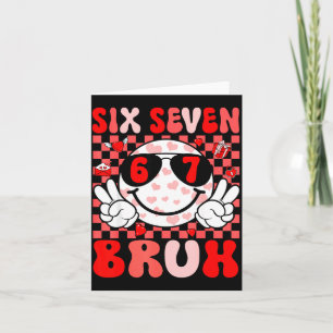 Rolig 67 Bruh Alla hjärtans dag Sex Sju Meme Hjärt Kort