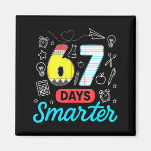 Rolig 67 dagar smartare Six Seven meme lärare stud Magnet