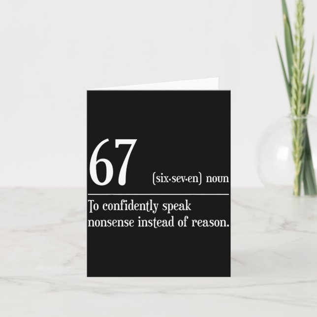 Rolig 67 Definition Betydelsen Av 67 Meme Sex Sju Kort (Framsida)