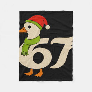 Rolig 67 Gås Jul 6 7 Meme Anka Santa Hatt F Fleecefilt