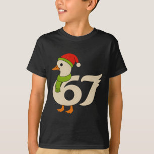 Rolig 67 Gås Jul 6 7 Meme Anka Santa Hatt F T Shirt