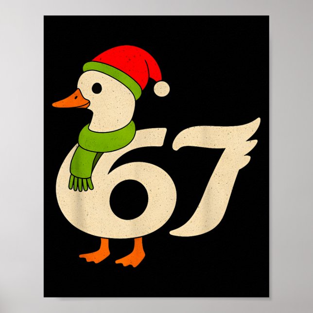 Rolig 67 Gås Jul 6 7 Meme Anka Tomtehatt F Poster (Framsidan)