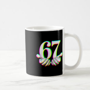 Rolig 67 Hand Sex Sju Meme Gen Alpha Slang Design Kaffemugg