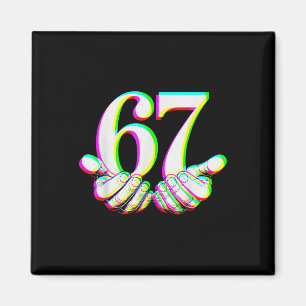 Rolig 67 Hand Sex Sju Meme Gen Alpha Slang Design Magnet