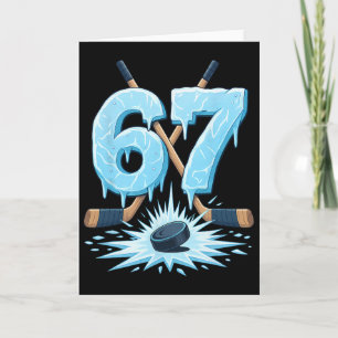 Rolig 67 Hockey Six Seven Ice Drip Älskare Meme Po Kort