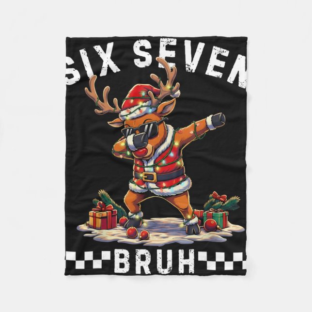 Rolig 67 Jul Six Seven Meme Dabbing Renar Fleecefilt (Framsidan)