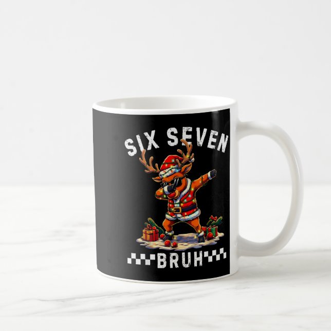 Rolig 67 jul Six Seven Meme Dabbing Renar Kaffemugg (Höger)