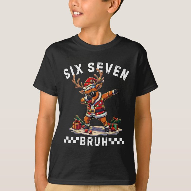 Rolig 67 jul Six Seven Meme Dabbing Renar T Shirt (Framsida)