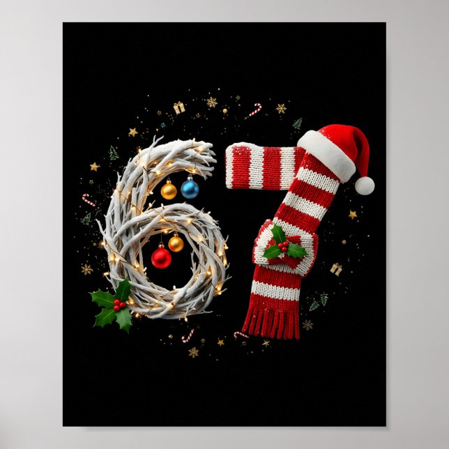 Rolig 67 jul Xmas Six Seven F 6 7 tomte hatt  Poster (Framsidan)