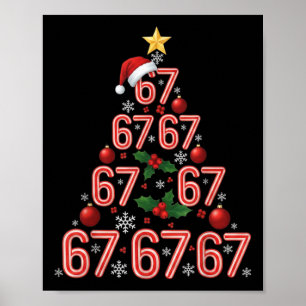 Rolig 67 Julgran Candy Cane Meme Högtid Poster