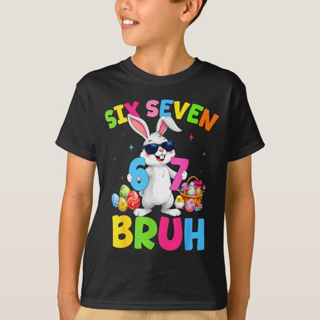 Rolig 67 kanin ägg för barn t shirt (Framsida)