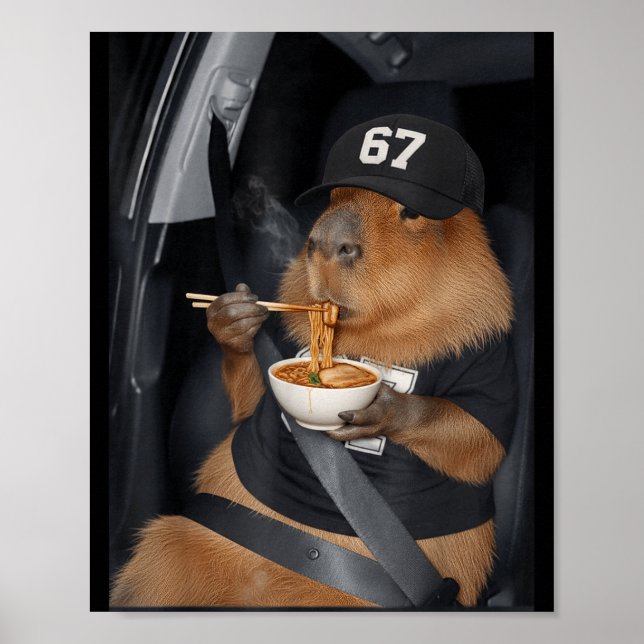 Rolig 67 Kapybarakonsumtion av Ramen Gen Poster (Framsidan)