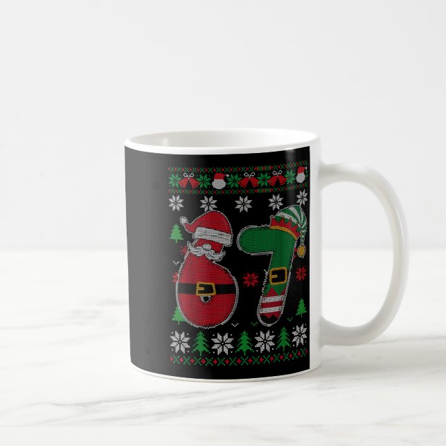 Rolig 67 Mème 6 7 Fula Jultröja För Pojkar  Kaffemugg (Höger)
