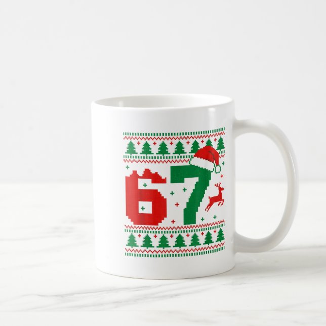 Rolig 67 Meme 6 7 Fula Jultröjor Barn Män  Kaffemugg (Höger)