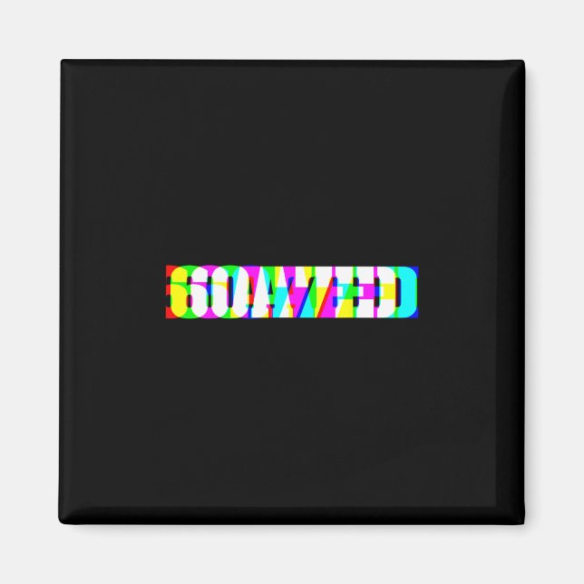 Rolig 67 Meme 6oa7ed Glitch Art Retro Slang Goated Magnet (Framsidan)