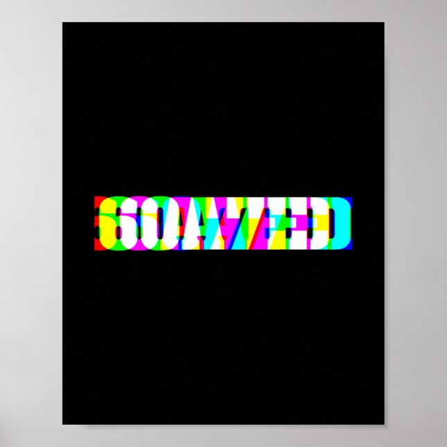 Rolig 67 Meme 6oa7ed Glitch Art Retro Slang Goated Poster (Framsidan)