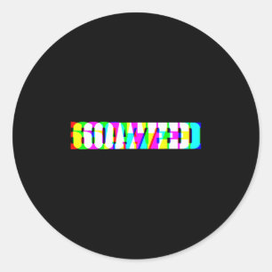 Rolig 67 Meme 6oa7ed Glitch Art Retro Slang Goated Runt Klistermärke