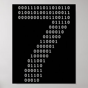 Rolig 67 Meme Binärkod Tech Geek Digital Sex Sju Poster