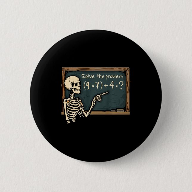 Rolig 67 Meme Brainrot Skämt Halloween Skelett Mat Knapp (Framsida)