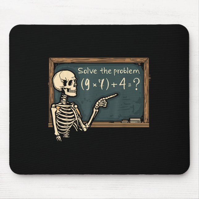 Rolig 67 Meme Brainrot Skämt Halloween Skelett Mat Musmatta (Framsidan)
