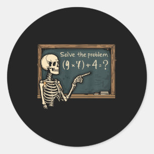 Rolig 67 Meme Brainrot Skämt Halloween Skelett Mat Runt Klistermärke