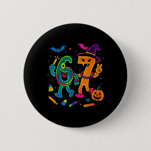 Rolig 67 Meme Glöd Stil Halloween 6 7 Knapp