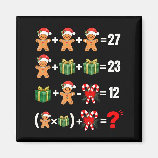Rolig 67 Meme Godis Glad Tomte Matematiklärare Chr Magnet (Framsidan)