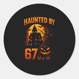 Rolig 67 Meme Halloween Spöklik Six Seven P Runt Klistermärke