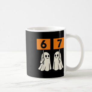 Rolig 67 Meme Halloween Trendig Sex Sju Spöken 6- Kaffemugg