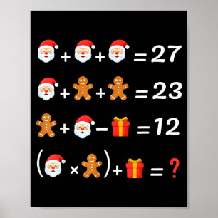 Rolig 67 Meme jul matematiklärare Santa sex sju Poster